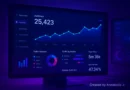 HD realistic website analytics dashboard with colorful charts, graphs, and metrics on a computer screen, created by Annabelle J.